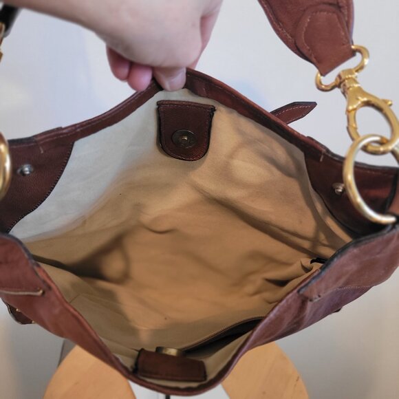 Brown Leather Studded Shoulder Bag - Picture 11 of 13